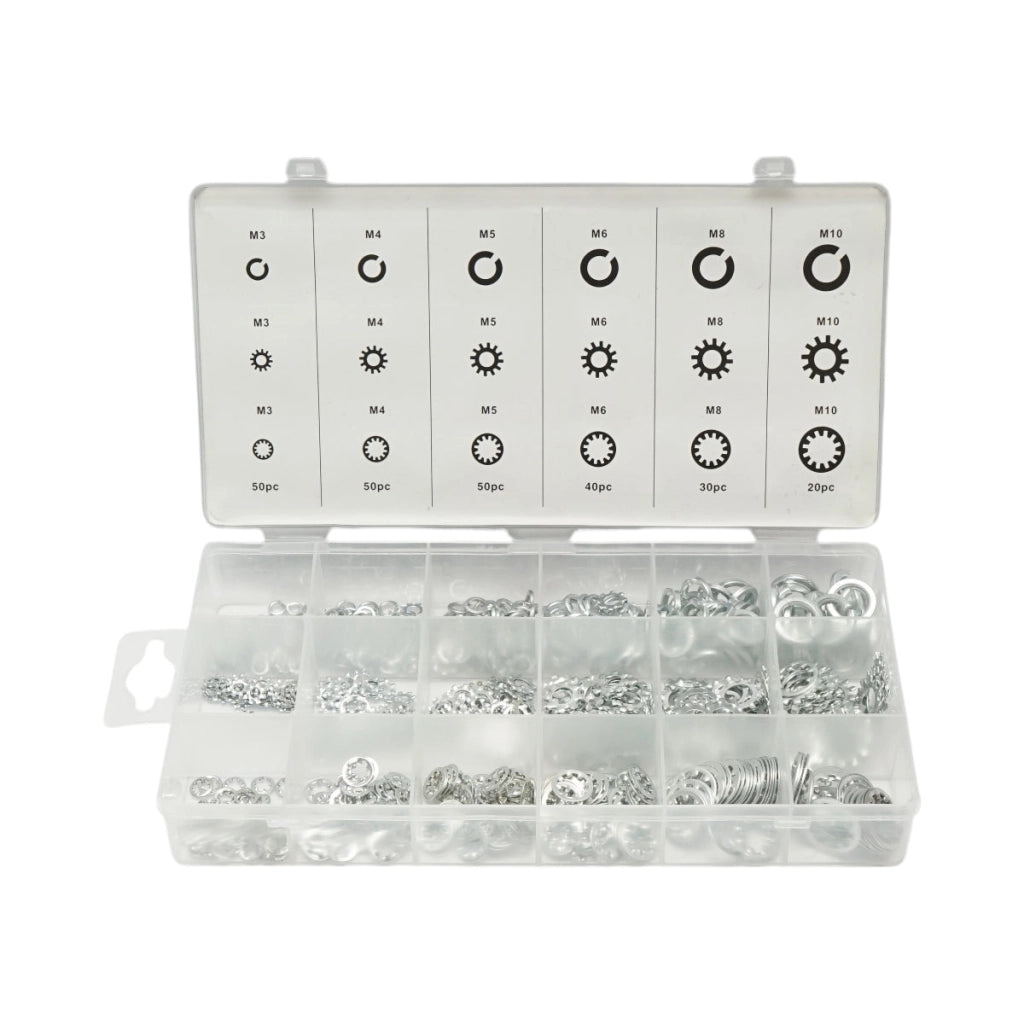 Set rondelle Grover e dentate interne/esterne – 720 pezzi