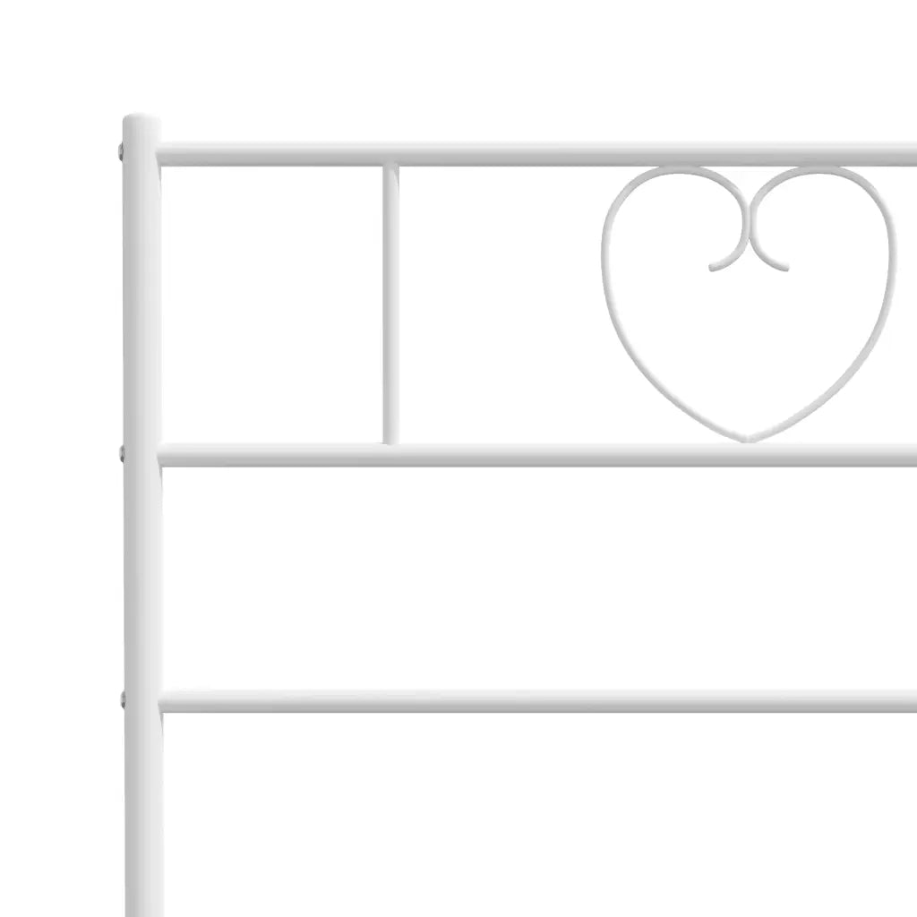 Giroletto con Testiera-Struttura Letto con testiera Metallo Bianco 90x200 cm 396767