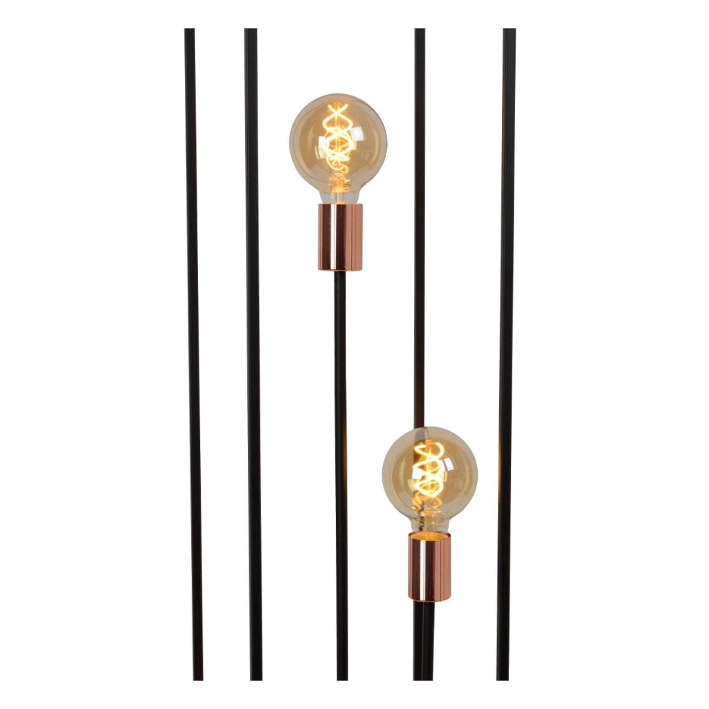 Lucide Arthur lampada da terra 3xE27 nero oro 140cm