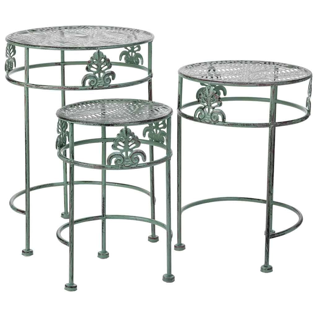 Supporto vasi verde 3 pezzi 28x28x40-24x24x34-20x20x30h cm