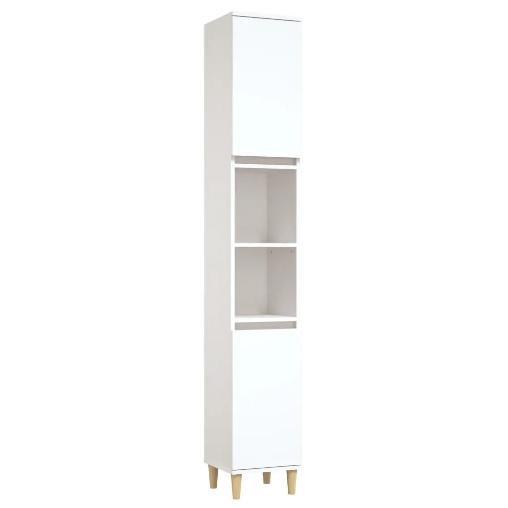 Armadietto da Bagno Bianco 30x30x190 cm in Legno Multistrato 819788