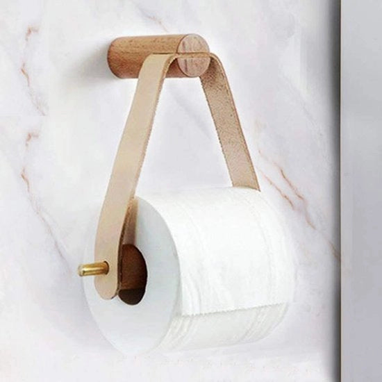 Sostegno per rotoli di carta igienica in legno con design vintage - supporto per sacchetti della toilette da parete - con viti