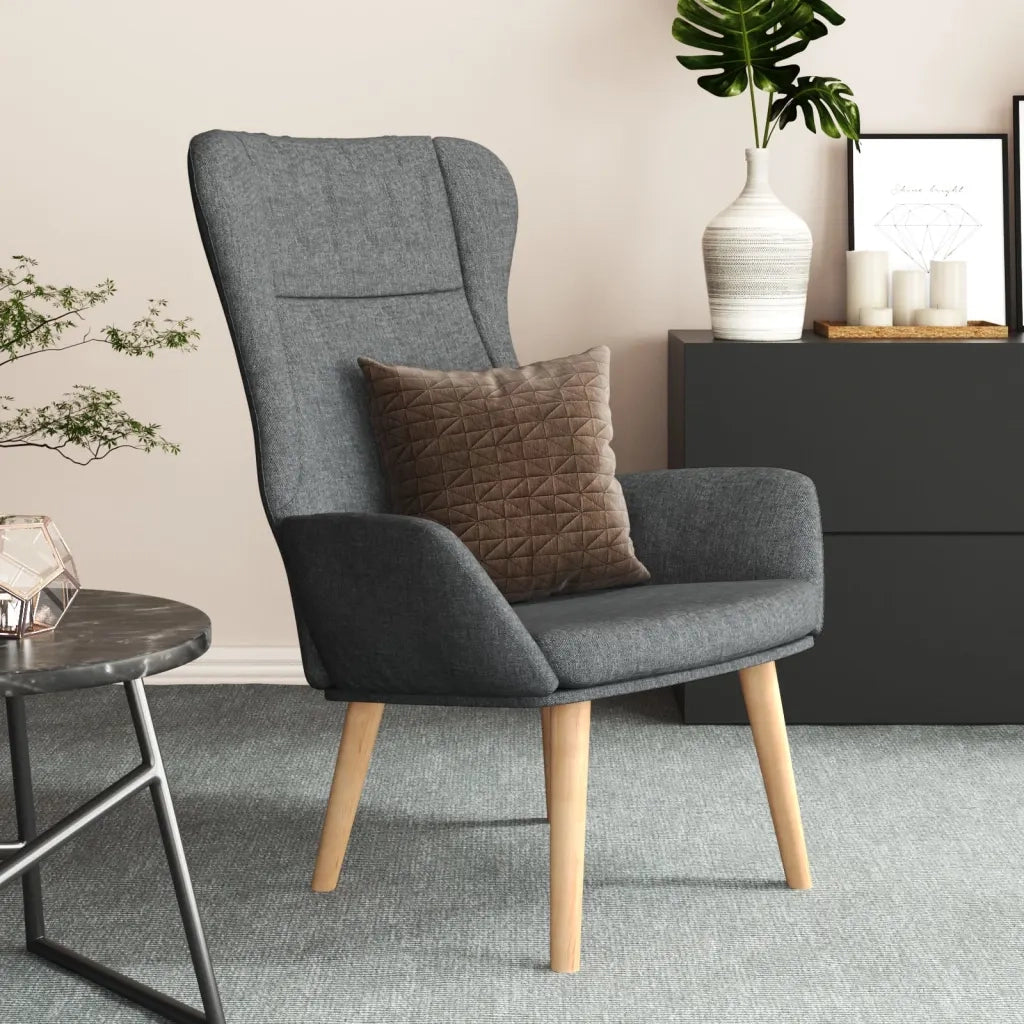 Sedia Relax Grigio Scuro in Tessuto 341395