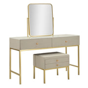 Toletta Luxury Con Specchio E Sgabello cm 120x45x75-50x4x60-50x40x45