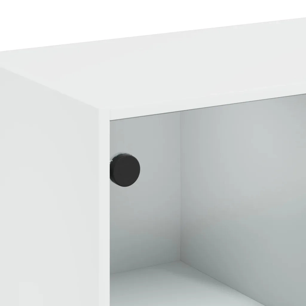 Tavolino da Salotto con Ante in Vetro Bianco 102x50x42 cm 836413