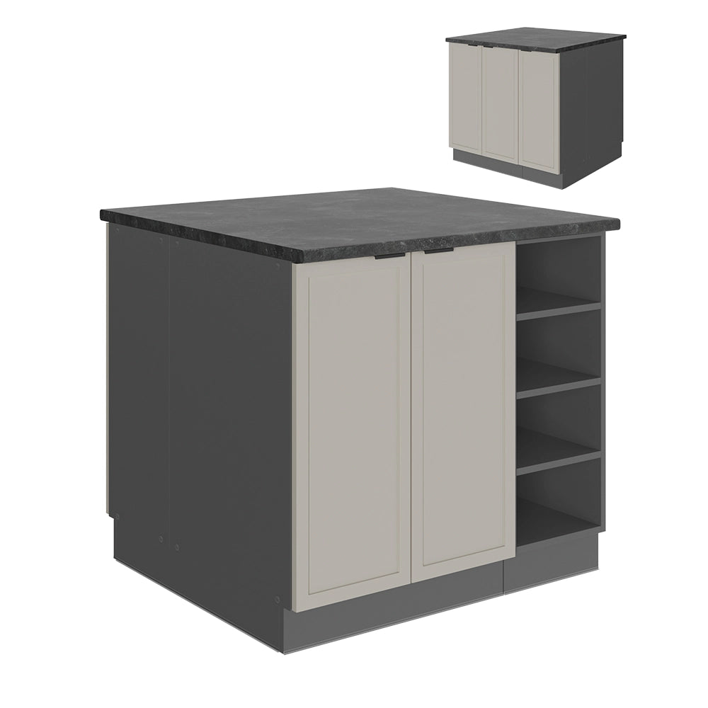 Isola cucina Fame-Line GrigioBeige/Antracite 90 cm senza piano di lavoro Vicco