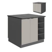 Isola cucina Fame-Line GrigioBeige/Antracite 90 cm senza piano di lavoro Vicco