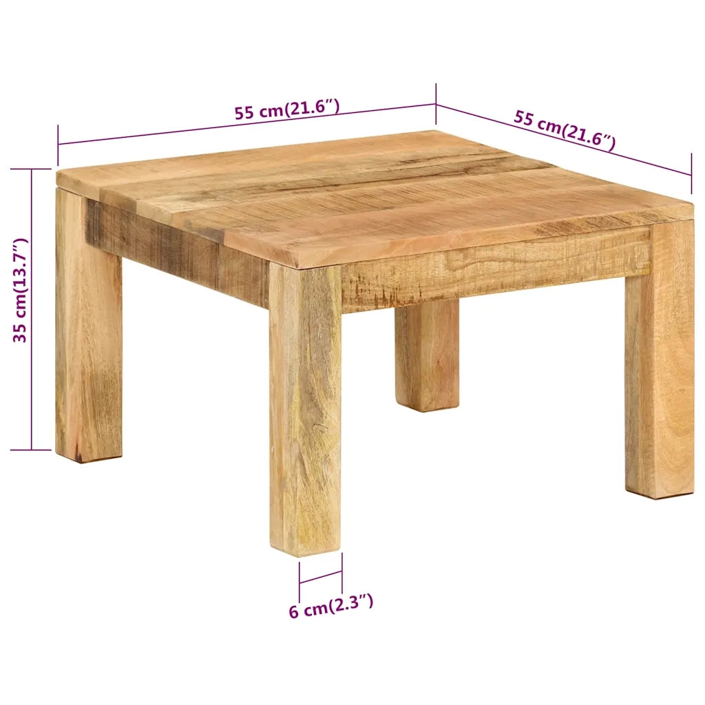 Tavolino da Salotto 55x55x35 cm in Legno Massello di Mango 350321