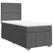 Letto singolo | Letto per adulti | Giroletto a Molle con Materasso Grigio Scuro 100x200 cm Tessuto