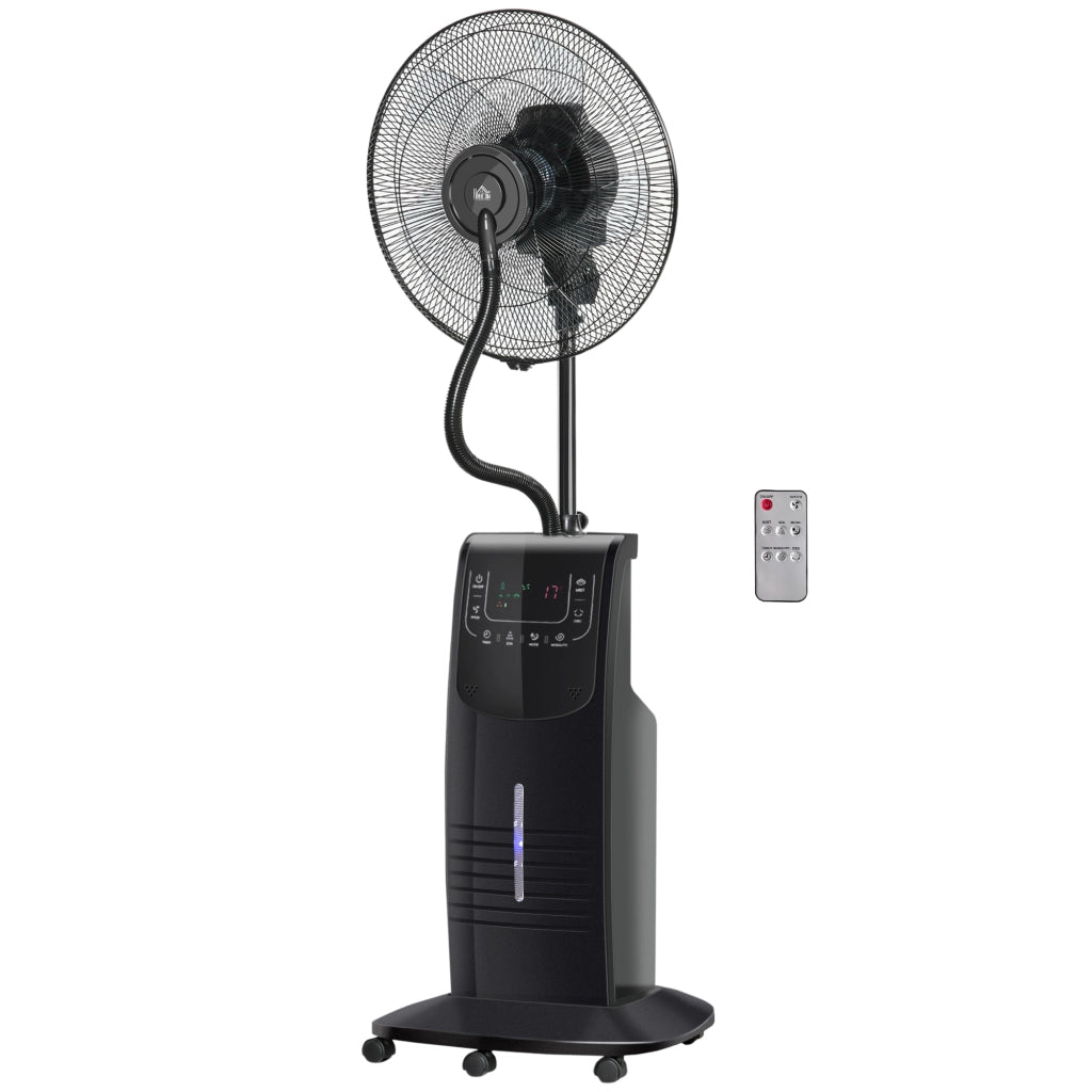 Ventilatore Oscillante da Esterno con Nebulizzatore e Telecomando ¨C Zephmum ¨C Nero 44,5x44,5x135 cm