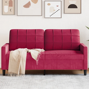 vidaXL Divano a 2 Posti Rosso Vino 140 cm in Velluto