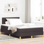 Letto a Sorgente LED con led Marrone Scuro 120 x 190 cm Tessuto