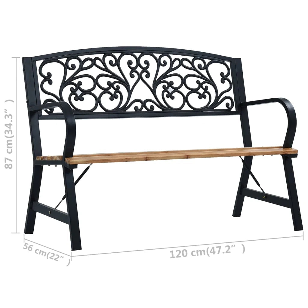 Panca da giardino mobili da esterno terrazza 120 x 56 x 87 cm legno 02_0011192