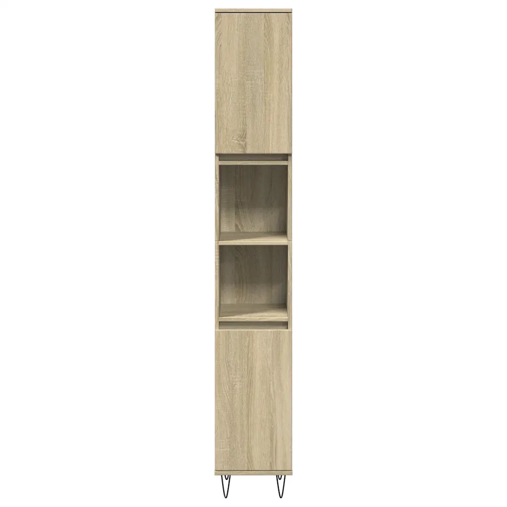Armadietto da Bagno Rovere Sonoma 30x30x190cm Legno Multistrato 849668