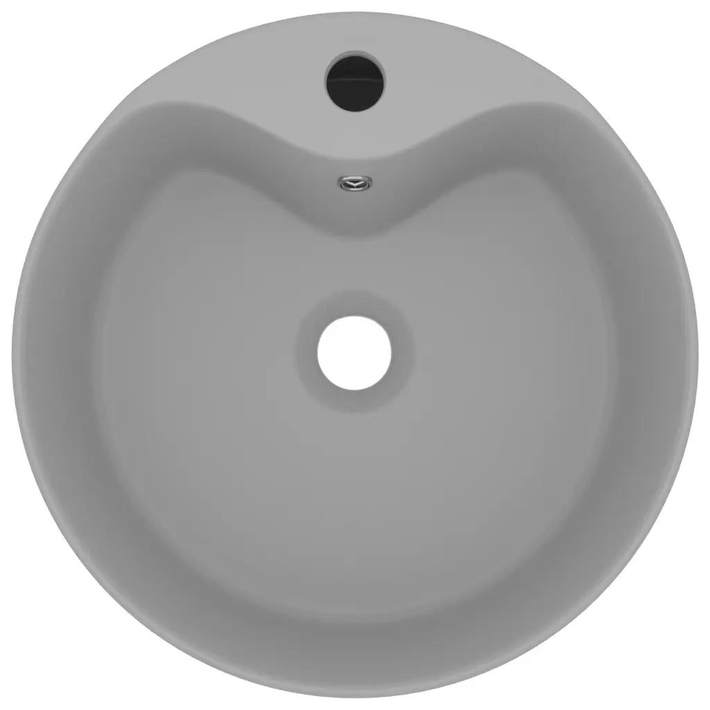 Lavandino con Troppopieno Grigio Chiaro Opaco 36x13 cm Ceramica 147037