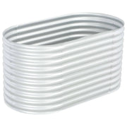 Fioriera rialzata per piante e fiori giardino 160 x 80 x 81 cm acciaio zincato argento 02_0001006