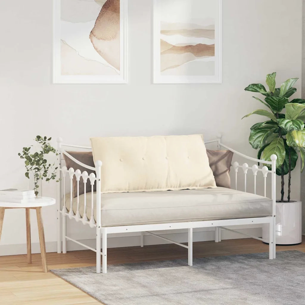 Cuscino per Schiena Crema 100 x 50 cm Tessuto in Cords