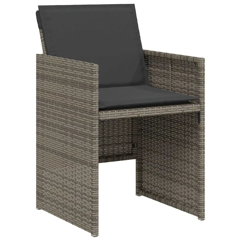 Set da BistrÃ² 3 pz con Cuscini Grigio in Polyrattan