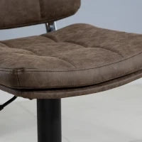 Set 2 Sgabelli Bar Moderni e Girevoli con Schienale e Poggiapiedi, Sgabelli da Cucina con Altezza Regolabile, Rivestimento Pelle PU e Imbottitura, 41.5x45x85-107cm