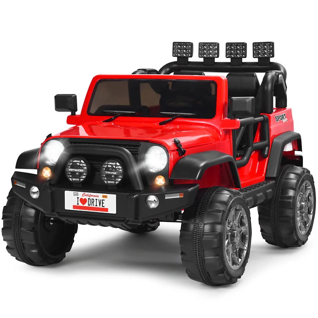 Auto elettrica 123 x 80 x 80 cm 2 posti telecomando 2.4G musica luci LED PP rosso 20_0017869