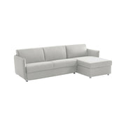 Posina, Divano Fisso con Penisola Sfoderabile Made in Italy, 260x160 cm Grigio Chiaro