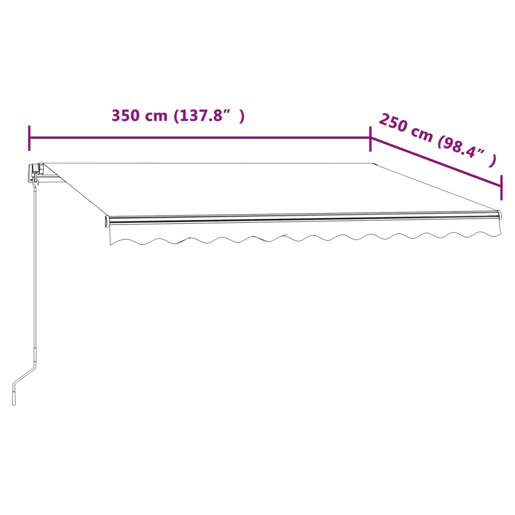 Tenda da Sole Retrattile Automatica 350x250 cm Gialla e Bianca 3068888