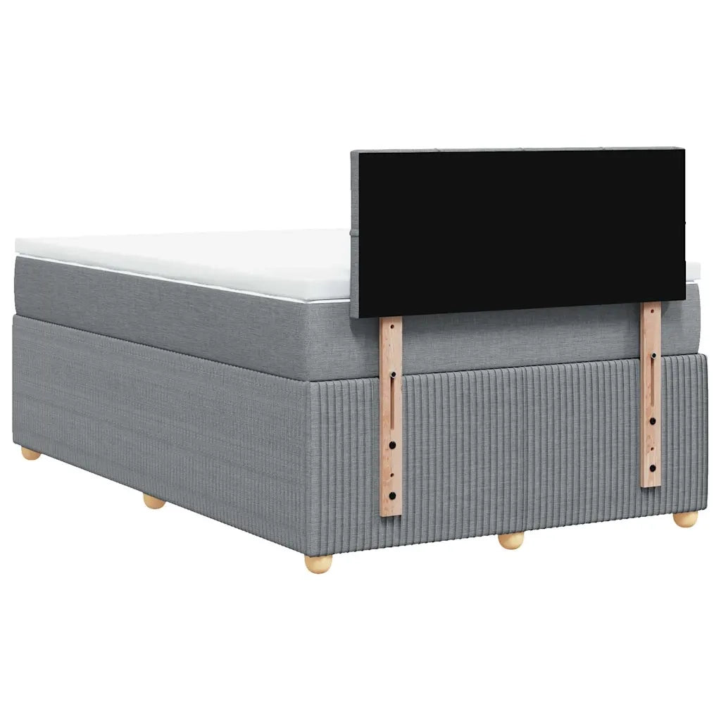 Giroletto a Molle con Materasso Grigio Chiaro 120x200cm Tessuto 3289723