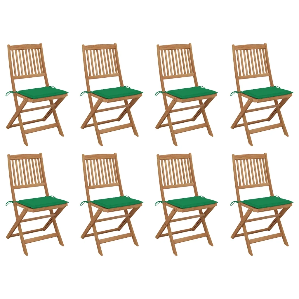 Sedie da Giardino Pieghevoli 8 pz con Cuscini Massello Acacia cod mxl 13857