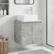 Mobile Lavabo da Parete Grigio Cemento 53 x 35 x 63 cm 890425