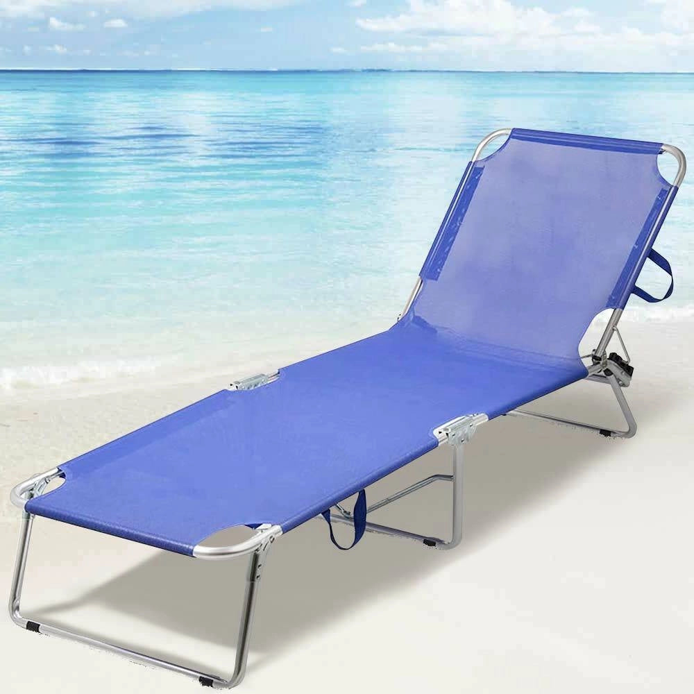Lettino Prendisole Pieghevole Alluminio Textilene Spiaggia Mare Sdraio Reclinabile