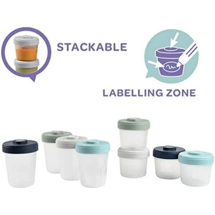 BEABA Set 2nd age 8 porzioni clip - (4x150ml + 4x250ml)