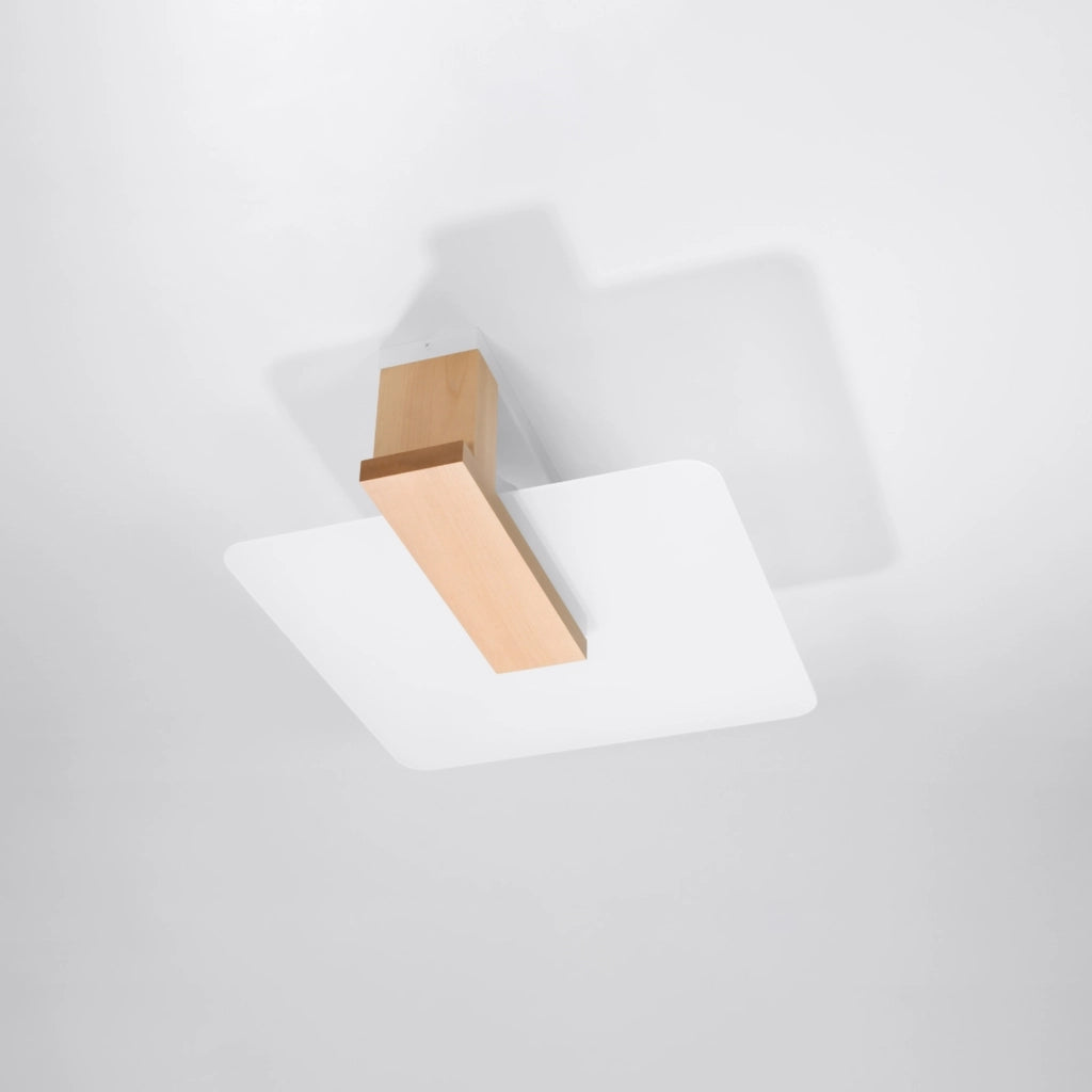 Plafoniera NORKKA scandinava bianca legno 2xE27 Pure Lume
