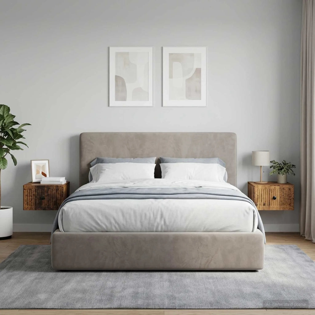 Mobiletto da notte a muro 2 pcs Legno antico 33 x 34,5 x 20 cm 897932