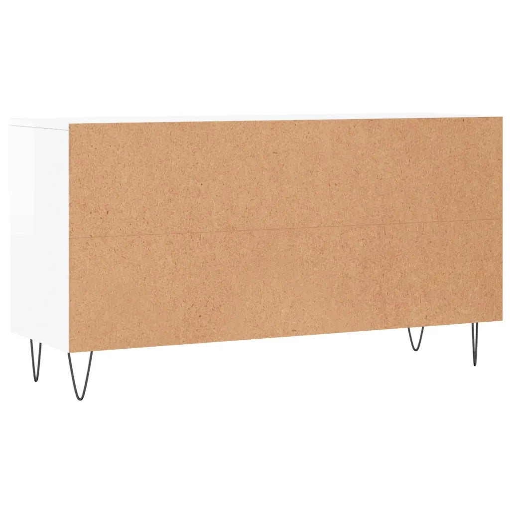 Panca Porta Scarpe | Scarpiera | Mobile per scarpe Bianco Lucido 102x35x55 cm Legno Multistrato