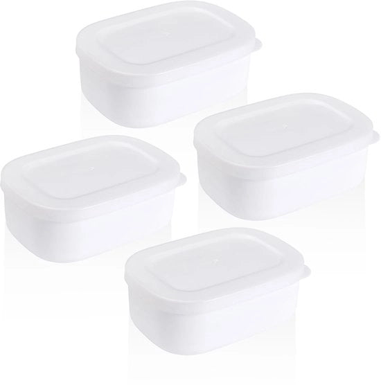 Contenitore per alimenti con chiusura a coperchio in plastica, contenitore per cibi congelati, contenitore per cibi piccoli, contenitore per cibi congelati a 4 celle