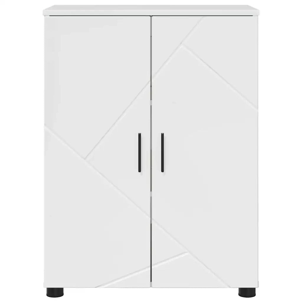 Mobile da Bagno con archiviazione Bianco Lucido 60 x 35 x 80 cm 883308