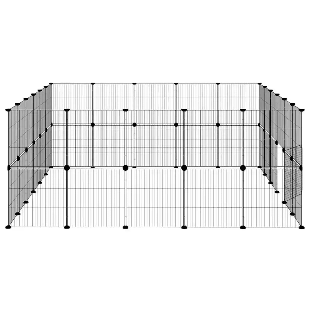 Gabbia per Animali 44 Pannelli con Porta Nera 35x35 cm Acciaio 3114046