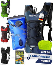 Zak per bevande con sacchetto di isolamento - 2 litri - materiale rinforzato - resistente alle crepe - tubo per bevande da 100 cm - escursione - sport all'aperto