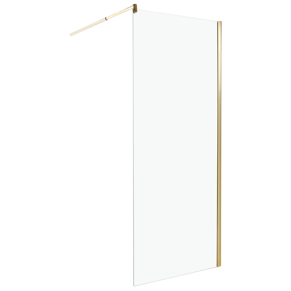 Schermo doccia in vetro temperato Box senza porte per bagno oro 80 x 190 design moderno