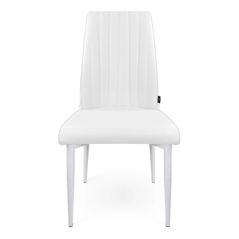 Sedia da pranzo imbottita in ecopelle bianca – Francine (2 pz) - SD08FRPM