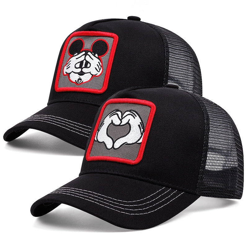 Cappellino da baseball nero con visiera a forma di cuore di Topolino.