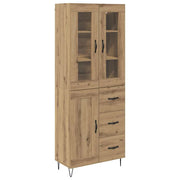 Credenza | Madia | Buffet da pranzo | Armadio da pranzo Rovere artigianale 69,5 x 34 x 90 cm Legno multistrato