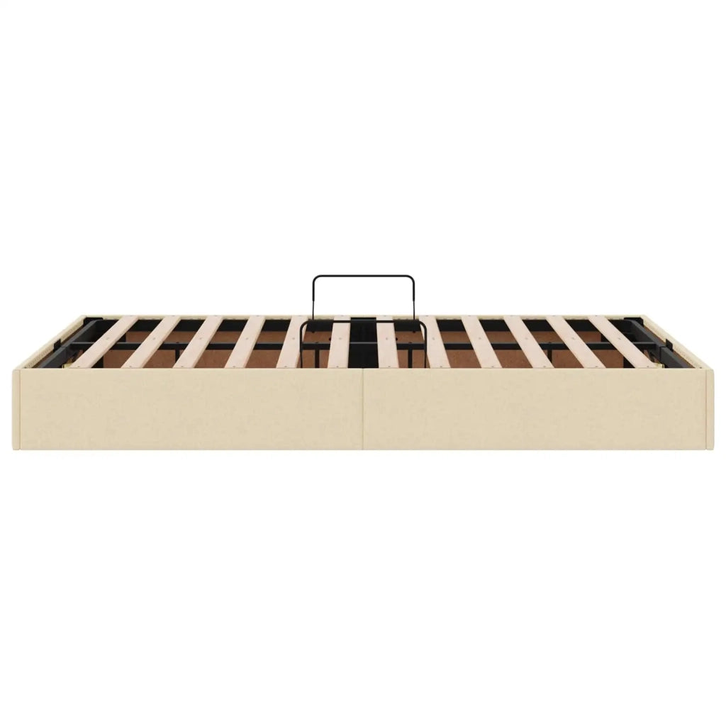 Letto ottomano con archiviazione Crema 120 x 200 cm Tessuto 3442812