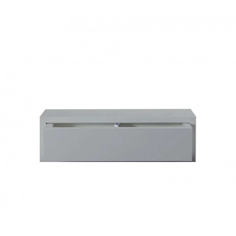 Mensola da Muro Lego con Cassetto, Comodino Sospeso, Mensola da Parete, 45x13.4 p20 cm, Grigio - Made in Italy