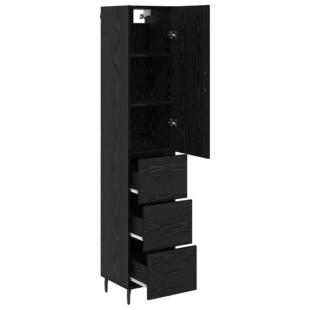 Credenza Rovere Nero 34,5 x 34 x 180 cm Legno multistrato 3416142