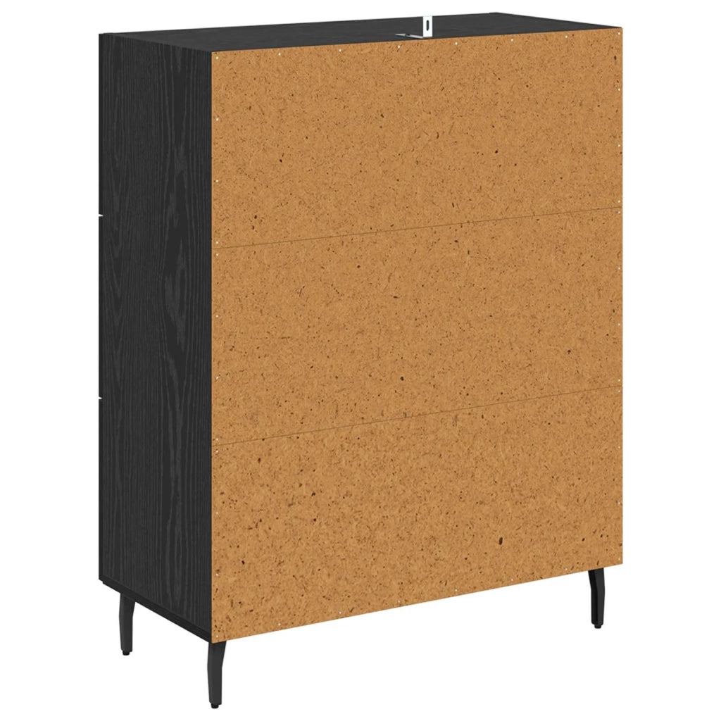 Credenza con cassetto Rovere Nero 69,5 x 34 x 90 cm 881515