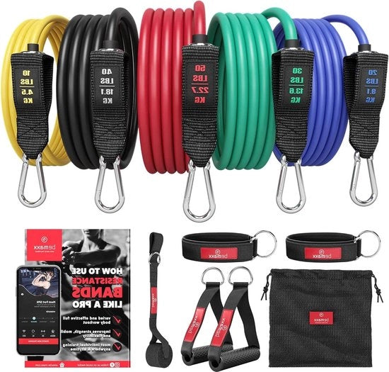 Set di Cinture di Resistenza per Fitness con Libro di Allenamento
