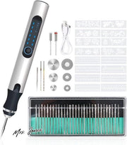 Set di utensili per graffiare - penna graffiante elettrica - set di graffiature multifunzione - per vetro, legno, pietra, plastica, metallo, ceramica - per sierade e stencil.