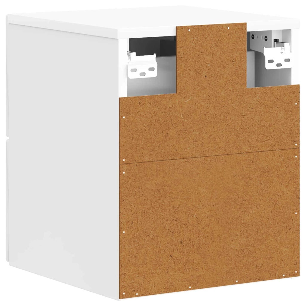 Mobiletto da notte a muro 2 pcs Bianco Lucido 33 x 34,5 x 40 cm