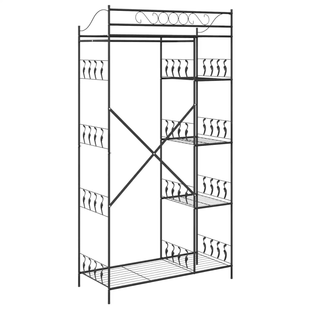 Armadio Aperto con lo scaffale Nero 101 x 43 x 188 cm Acciaio CFW9781852